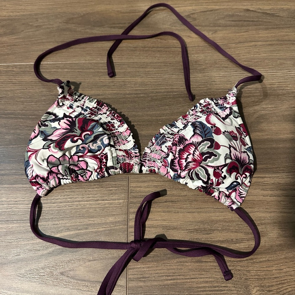 Mossimo Supply Co. Purple Floral Bikini Top